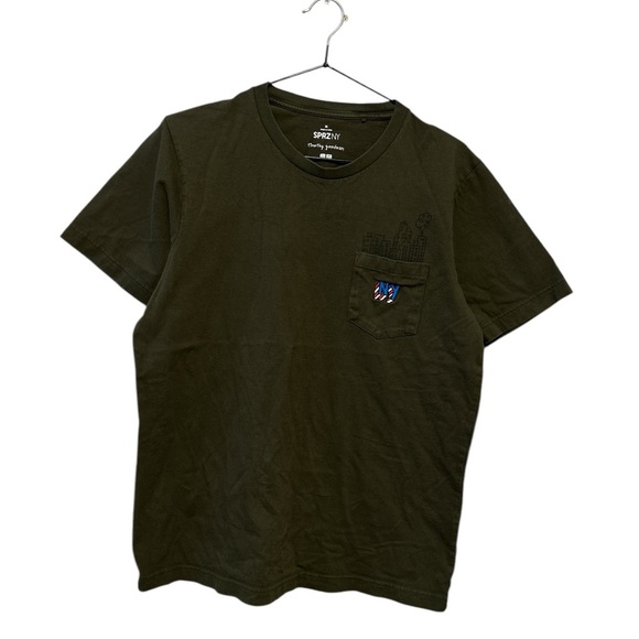 3 For 25| UNIQLO SPRZ NY Timothy Goodman Men's Olive Green T-Shirt Size M - Picture 1 of 5